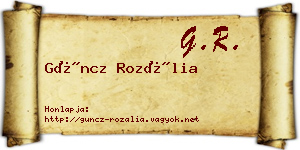 Güncz Rozália névjegykártya